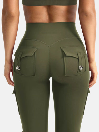 Essential Women'S Fitness Pants: High-Waisted Flared Workout Pants with Pockets, Shaping and Tummy-Control Fitness Pants.